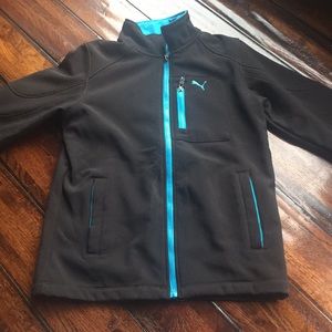 Black and blue boys medium puma zip up jacket
